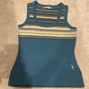 Smartwool small scoop-neck teal sweater vest